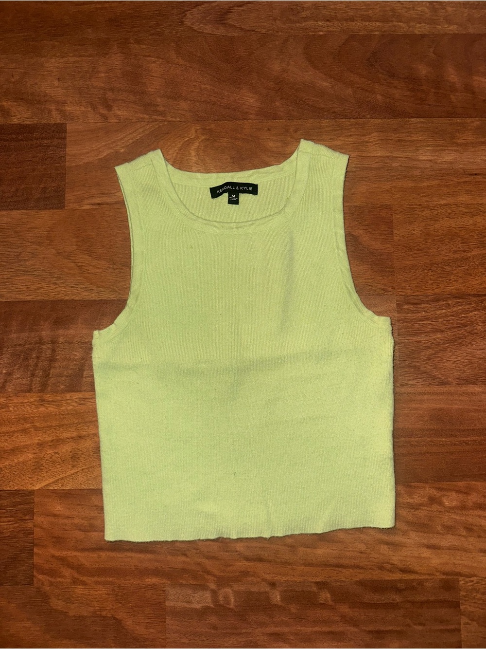 Kendall & Kylie Light Lime Ribbed Tank Top